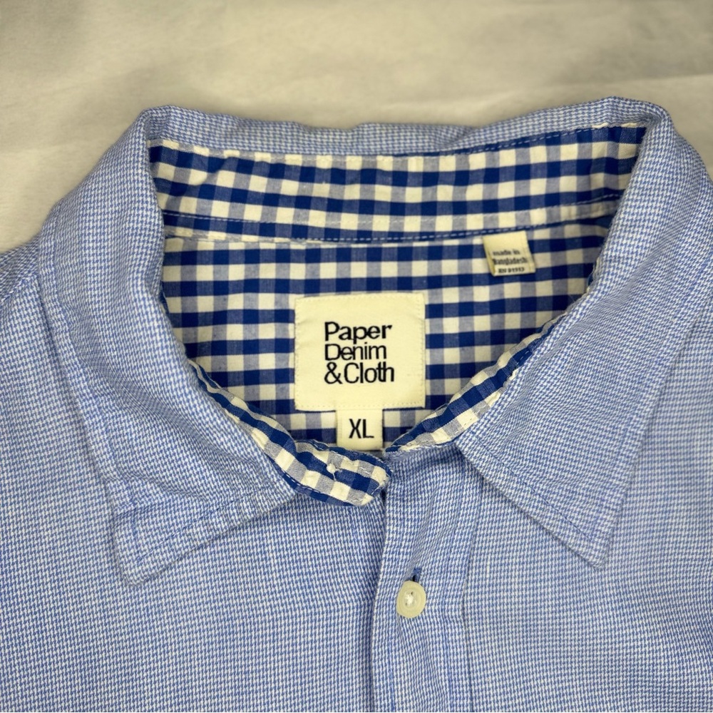 Paper Denim & Cloth Blue Oxford Button Down Shirt XL Classic Preppy Dadcore - Picture 9 of 13